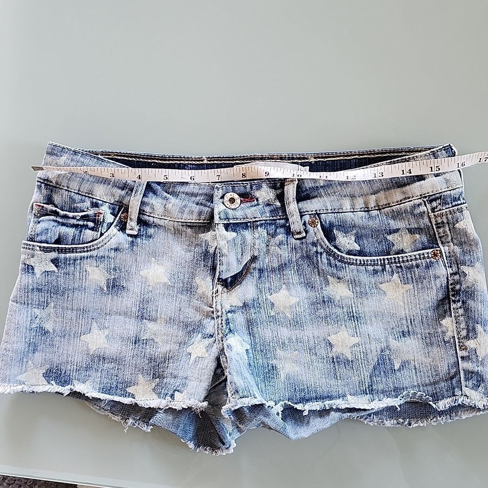 Levi Shorty Short Denim Americana Shorts‎ Size 9 - Picture 9 of 10